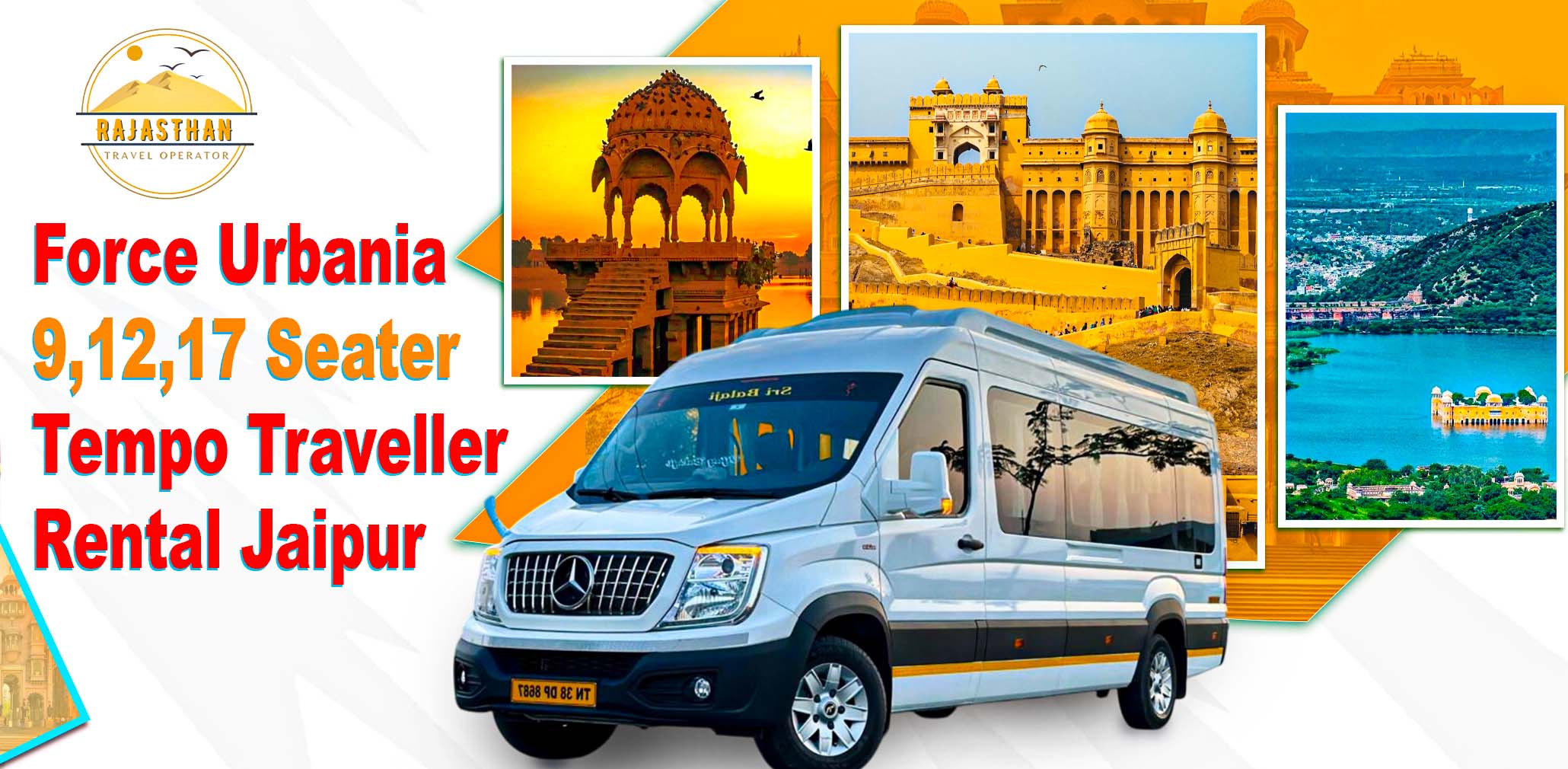 Force Urbania 9, 12, 17 Seater Tempo Traveller Rental Jaipur by Rajasthan Travel Operator