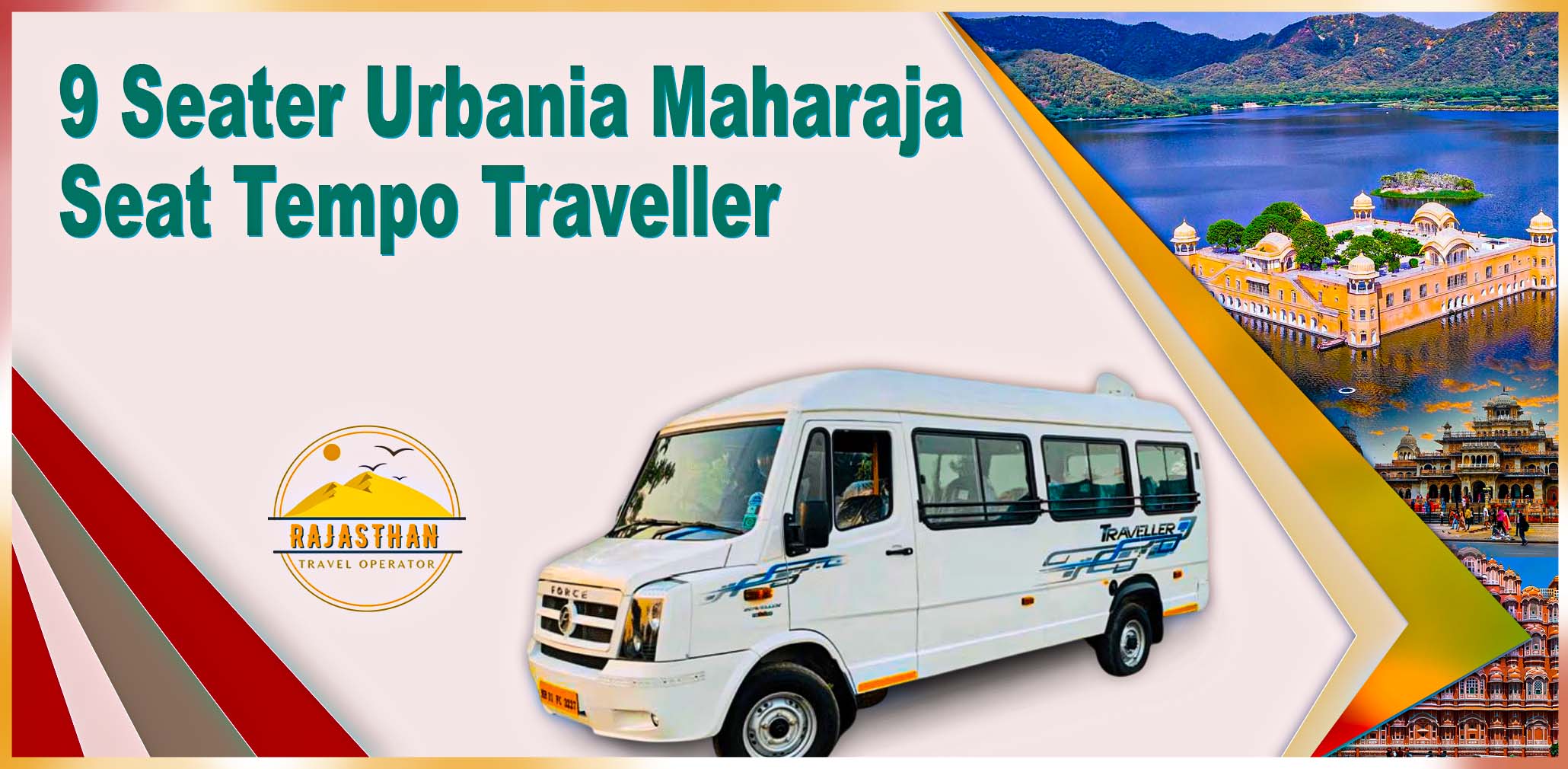 9 Seater Urbania Maharaja Seat Tempo Traveller with luxury interior