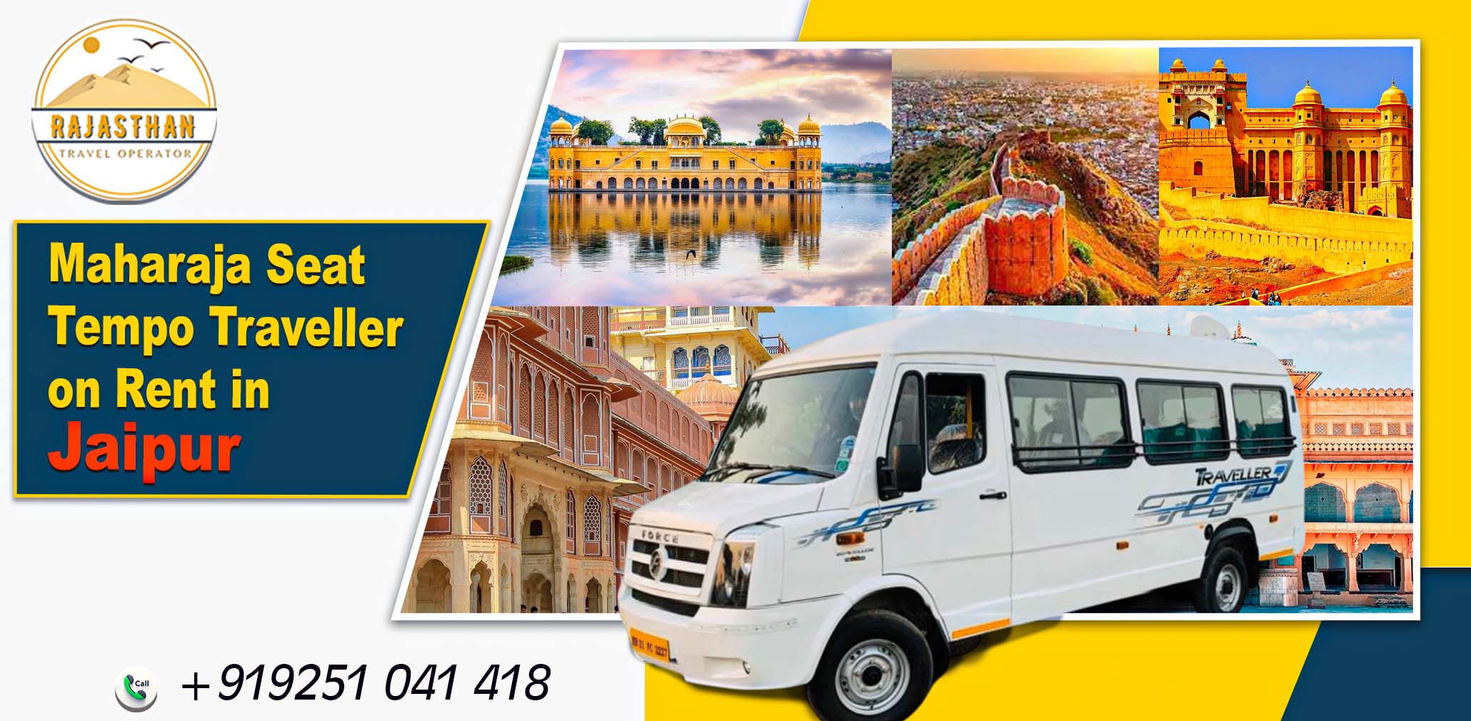 Maharaja Seat Tempo Traveller on Rent in Jaipur by Rajasthan Travel Operator
