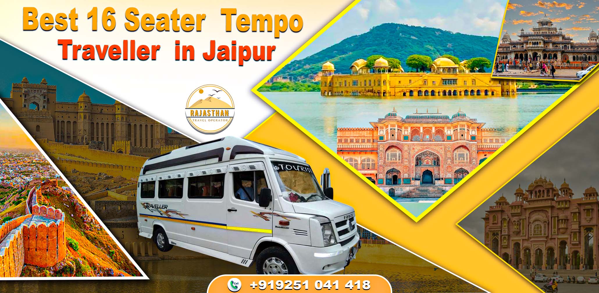 Best 16 Seater Tempo Traveller in Jaipur for Group Travel