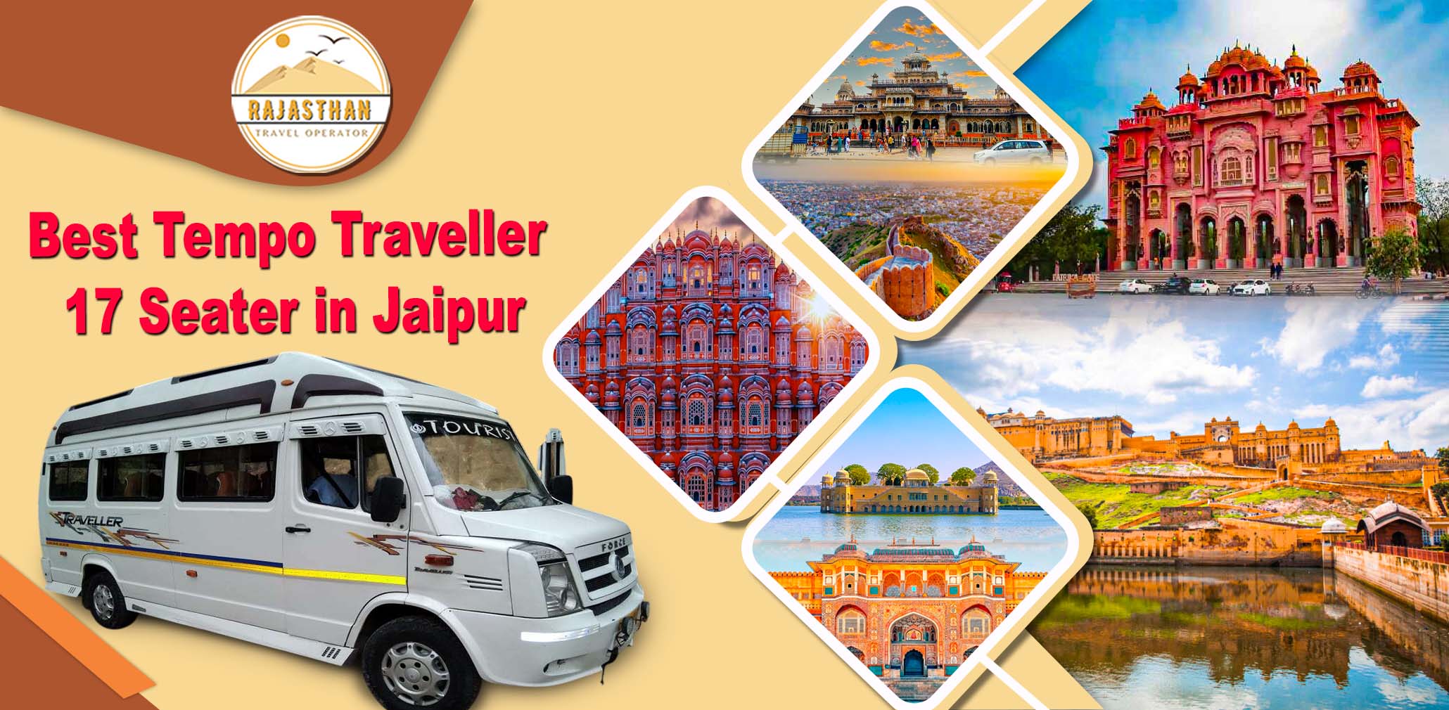 Best Tempo Traveller 17 Seater in Jaipur by Rajasthan Travel Operator