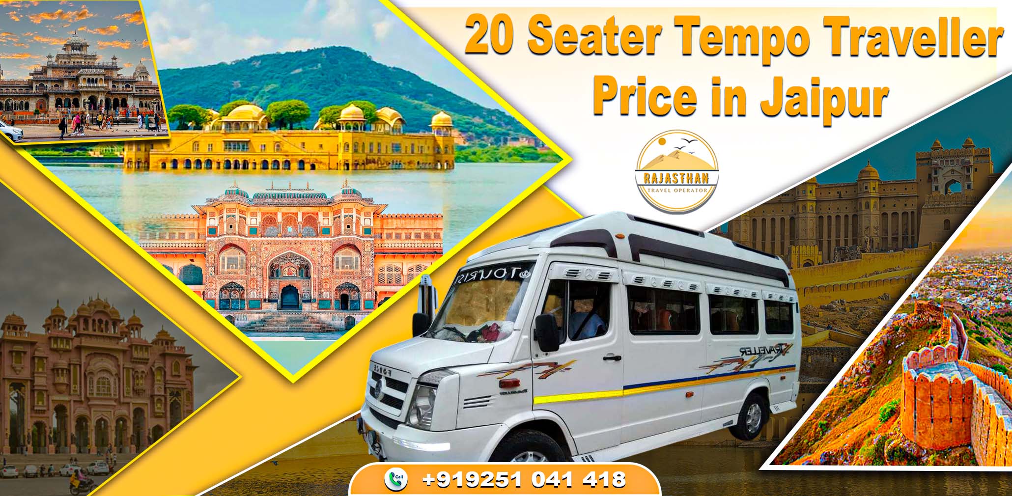 20 Seater Tempo Traveller Price in Jaipur by Rajasthan Travel Operator