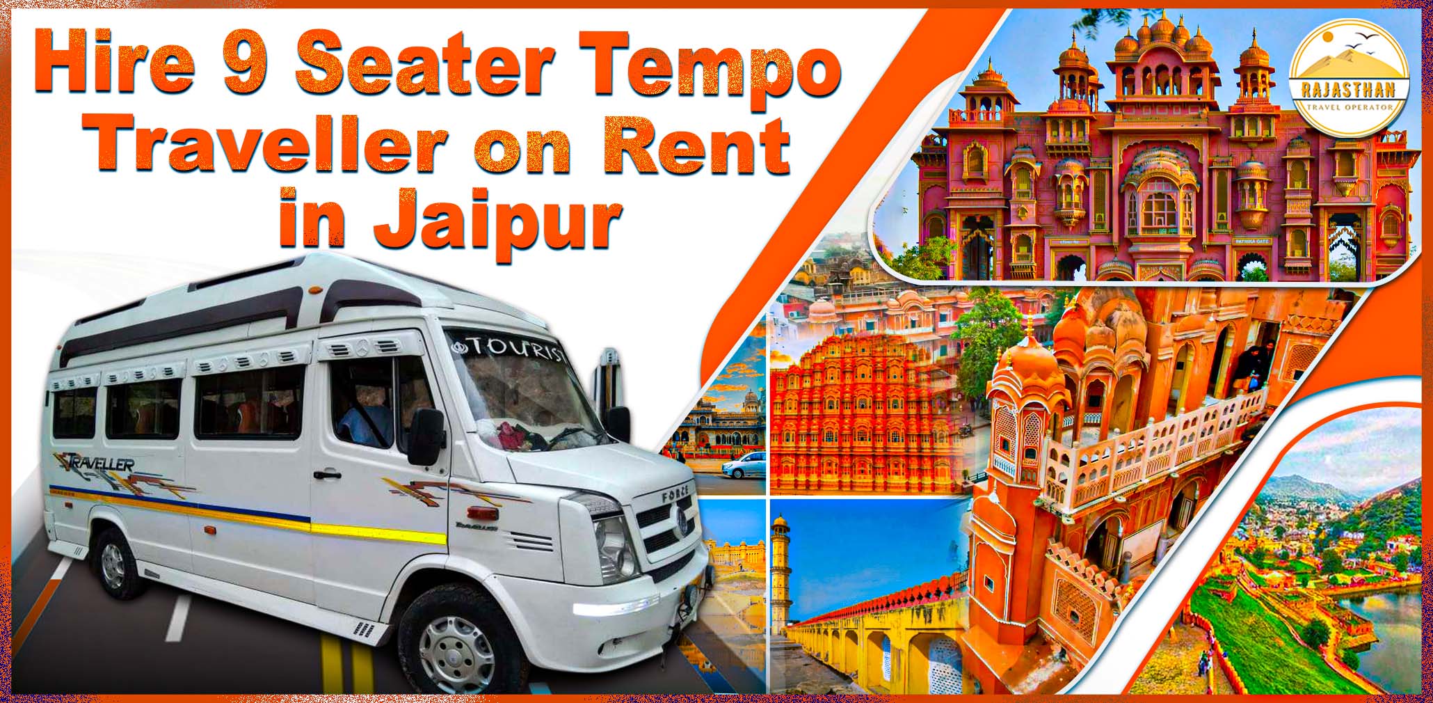 Hire 9 Seater Tempo Traveller on Rent in Jaipur – Rajasthan Travel Operator