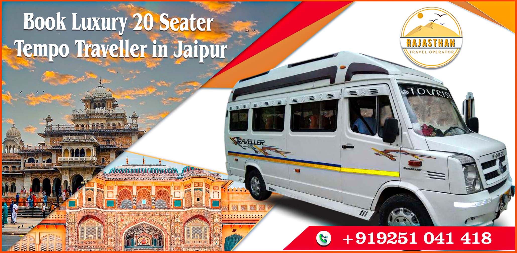 Luxury 20 Seater Tempo Traveller in Jaipur by Rajasthan Travel Operator