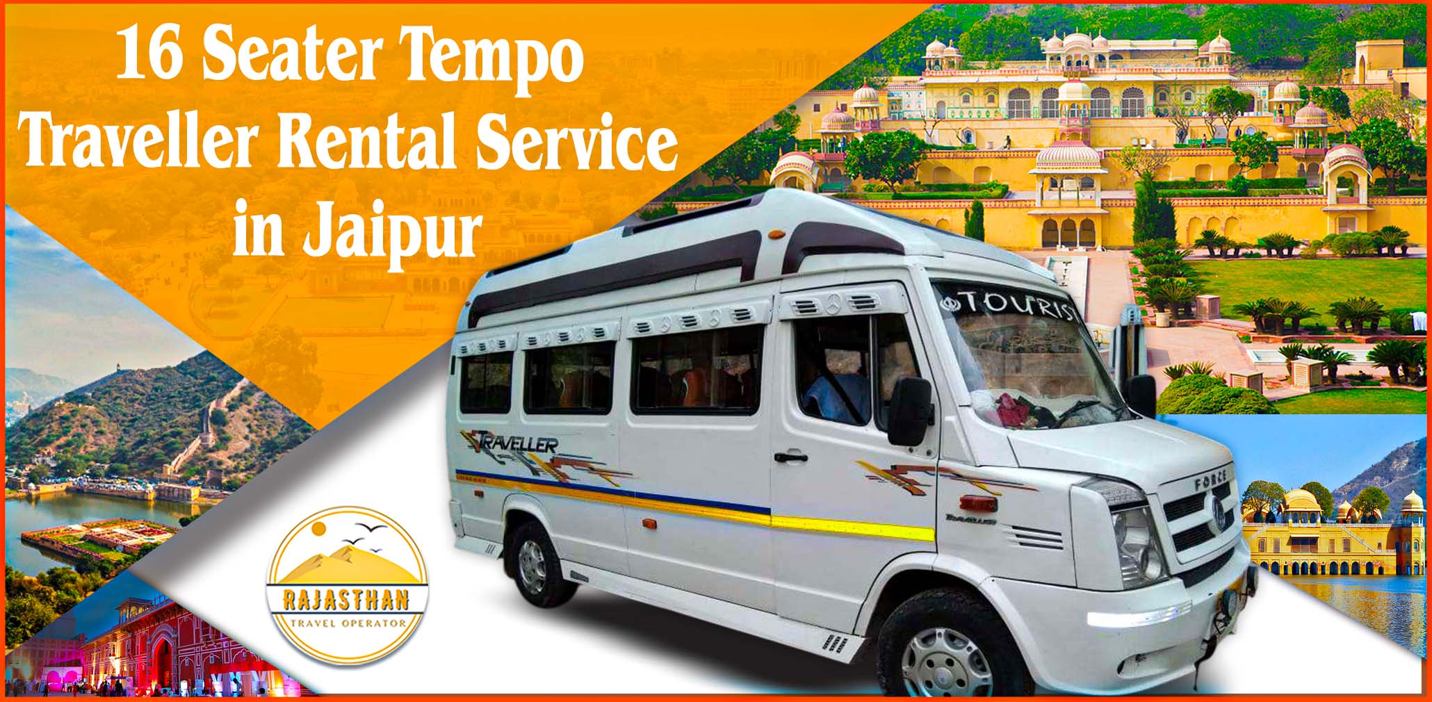 16 Seater Tempo Traveller Rental Service in Jaipur by Rajasthan Travel Operator