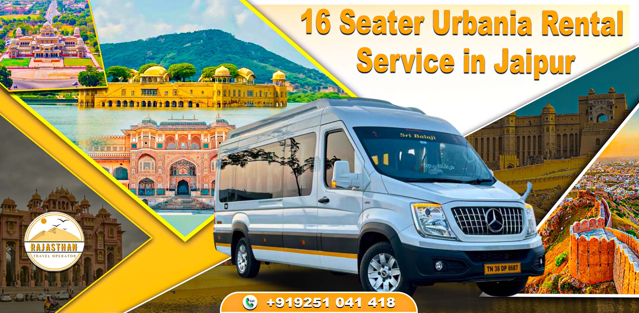 16 Seater Urbania Rental Service in Jaipur by Rajasthan Travel Operator