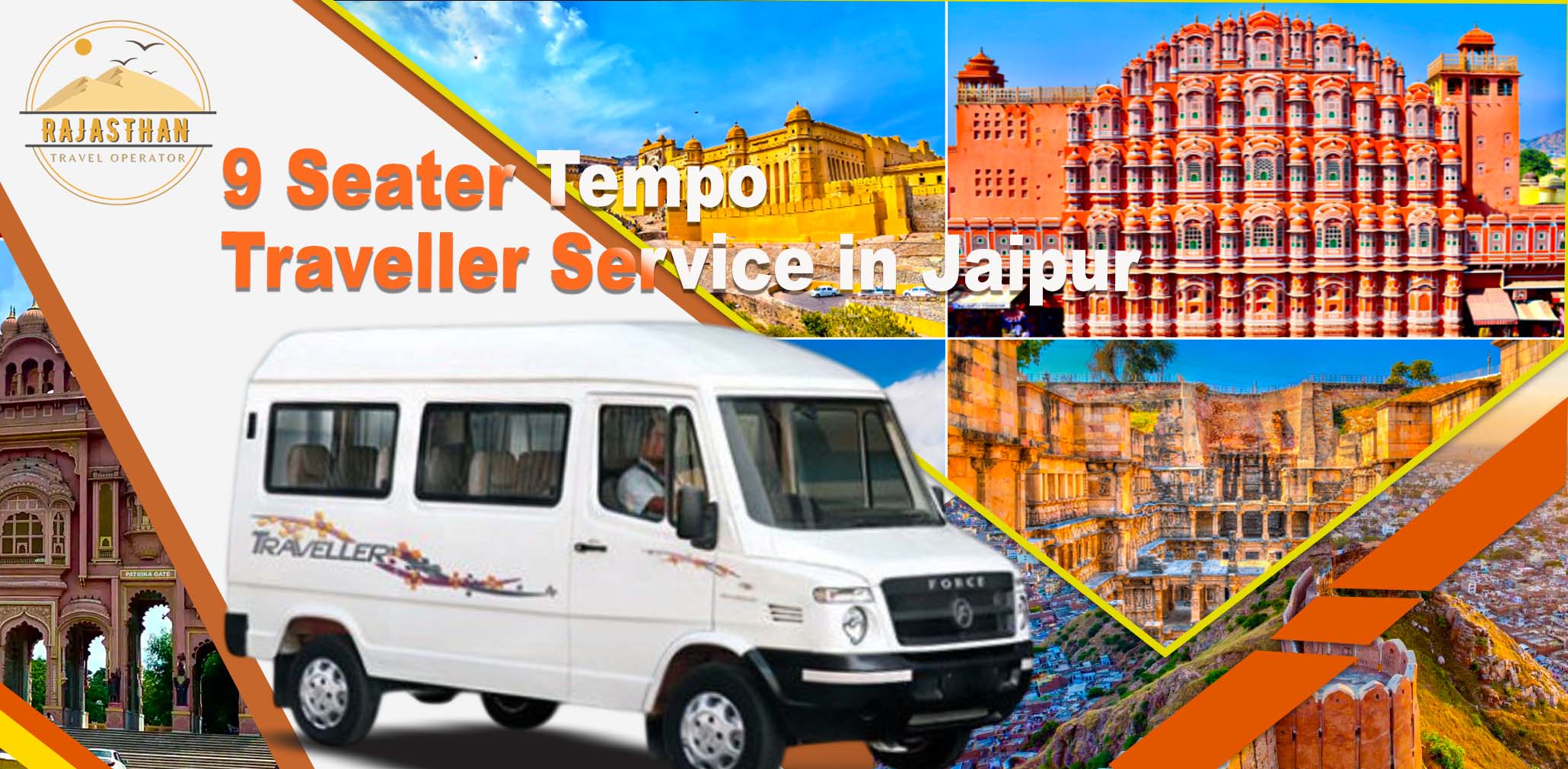9 Seater Tempo Traveller Service in Jaipur by Rajasthan Travel Operator