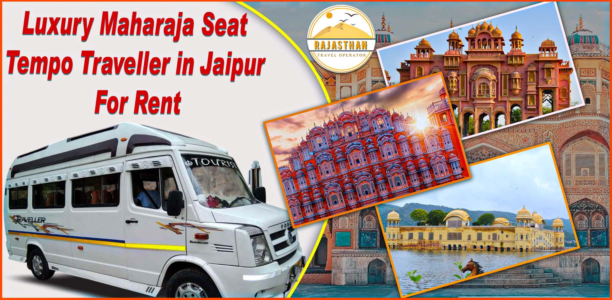Luxury Maharaja Seat Tempo Traveller in Jaipur for Rent by Rajasthan Travel Operator