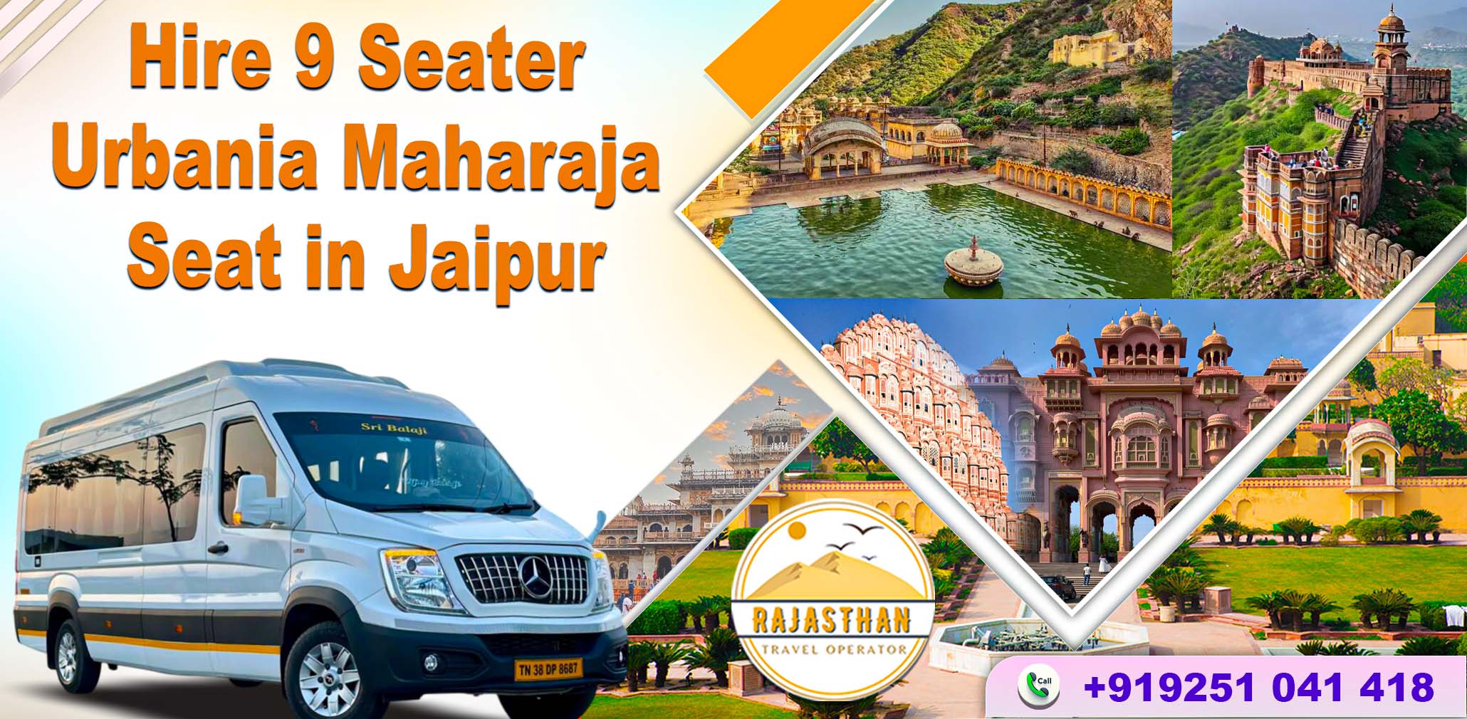 Hire 9 Seater Urbania Maharaja Seat in Jaipur by Rajasthan Travel Operator