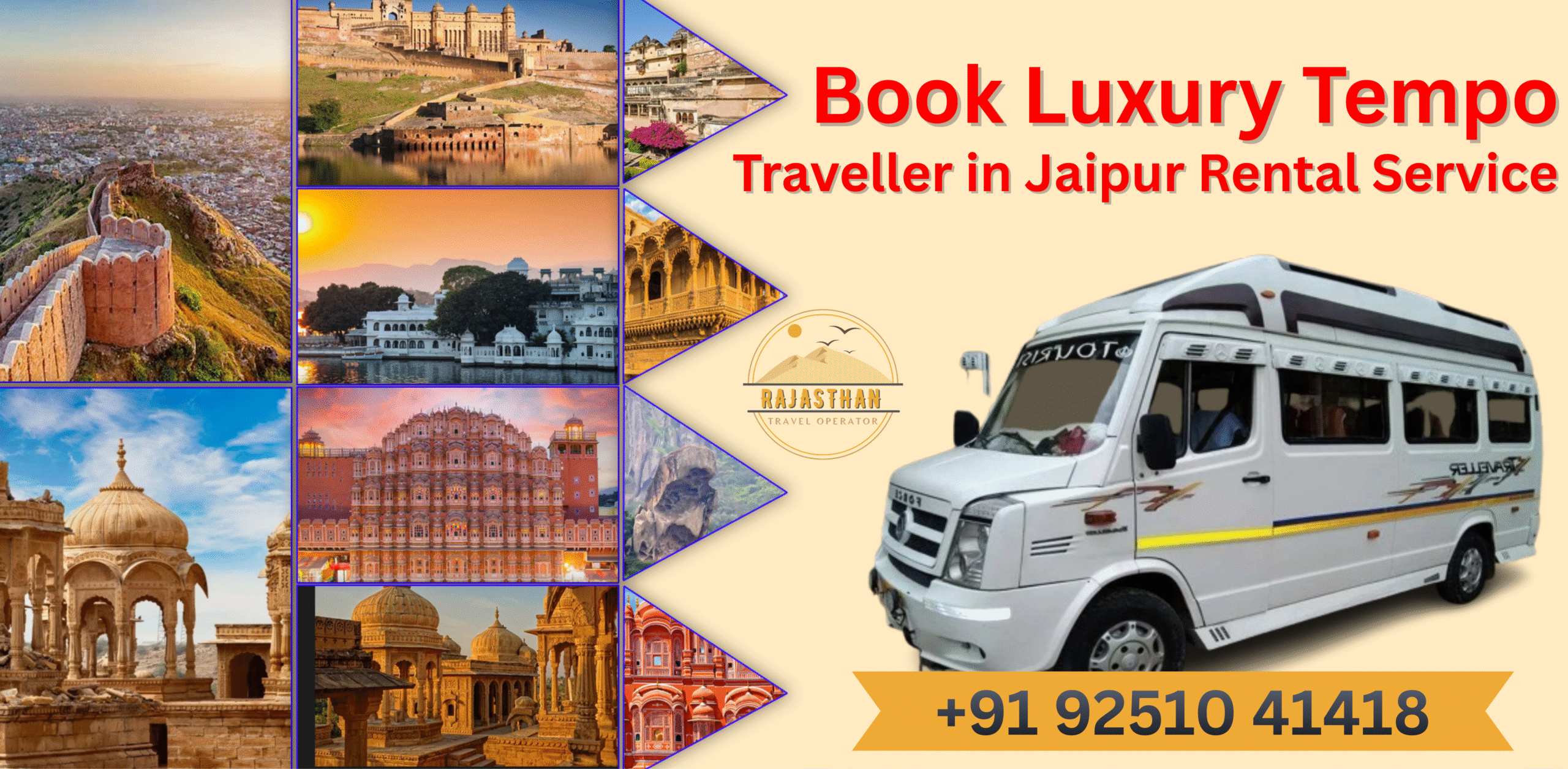 Book Luxury Tempo Traveller in Jaipur Rental Service