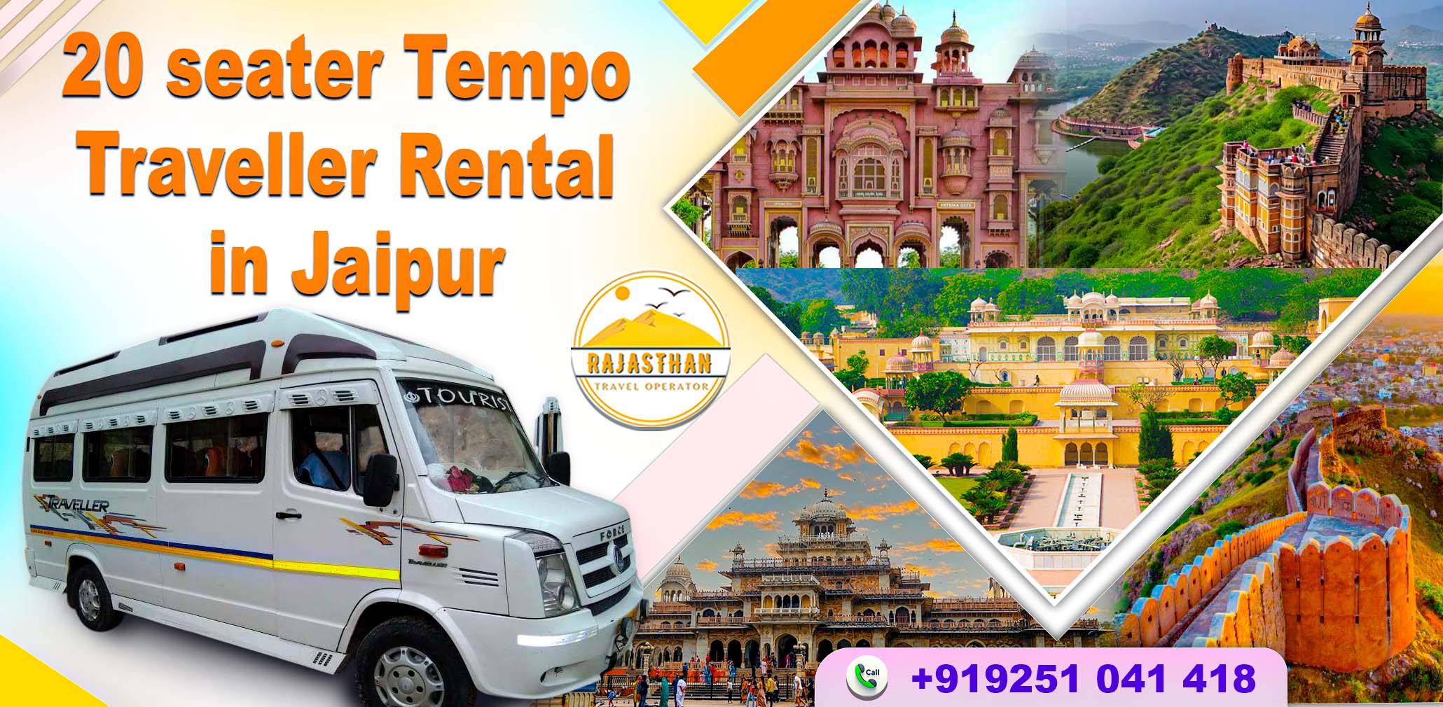 20 Seater Tempo Traveller Rental in Jaipur by Rajasthan Travel Operator