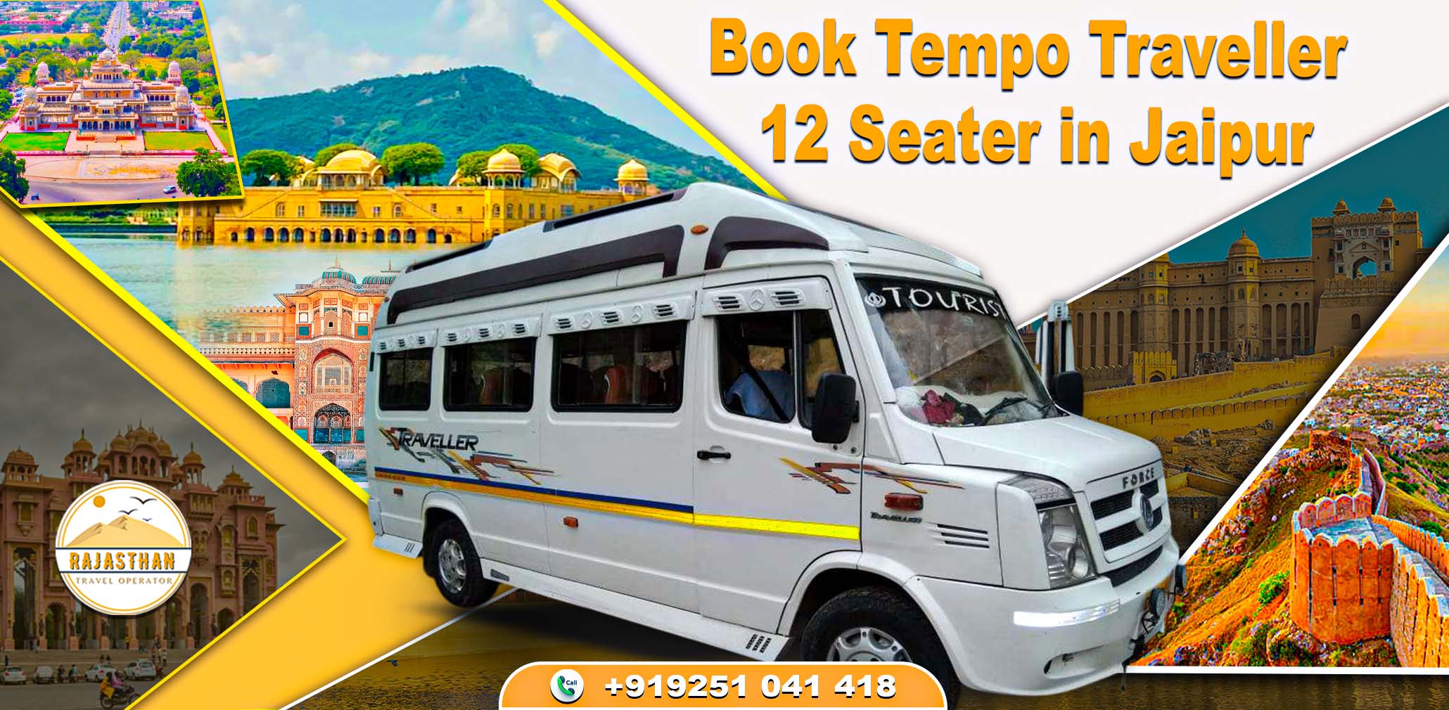 Book Tempo Traveller 12 Seater in Jaipur with Rajasthan Travel Operator
