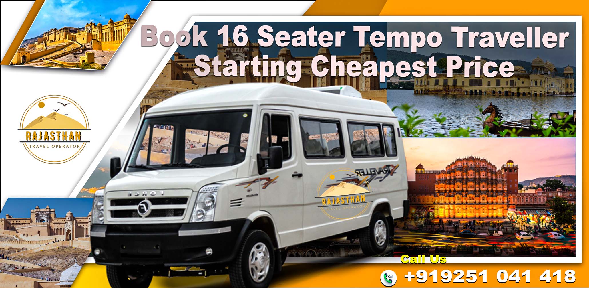 Book 16 Seater Tempo Traveller at cheapest price in Jaipur