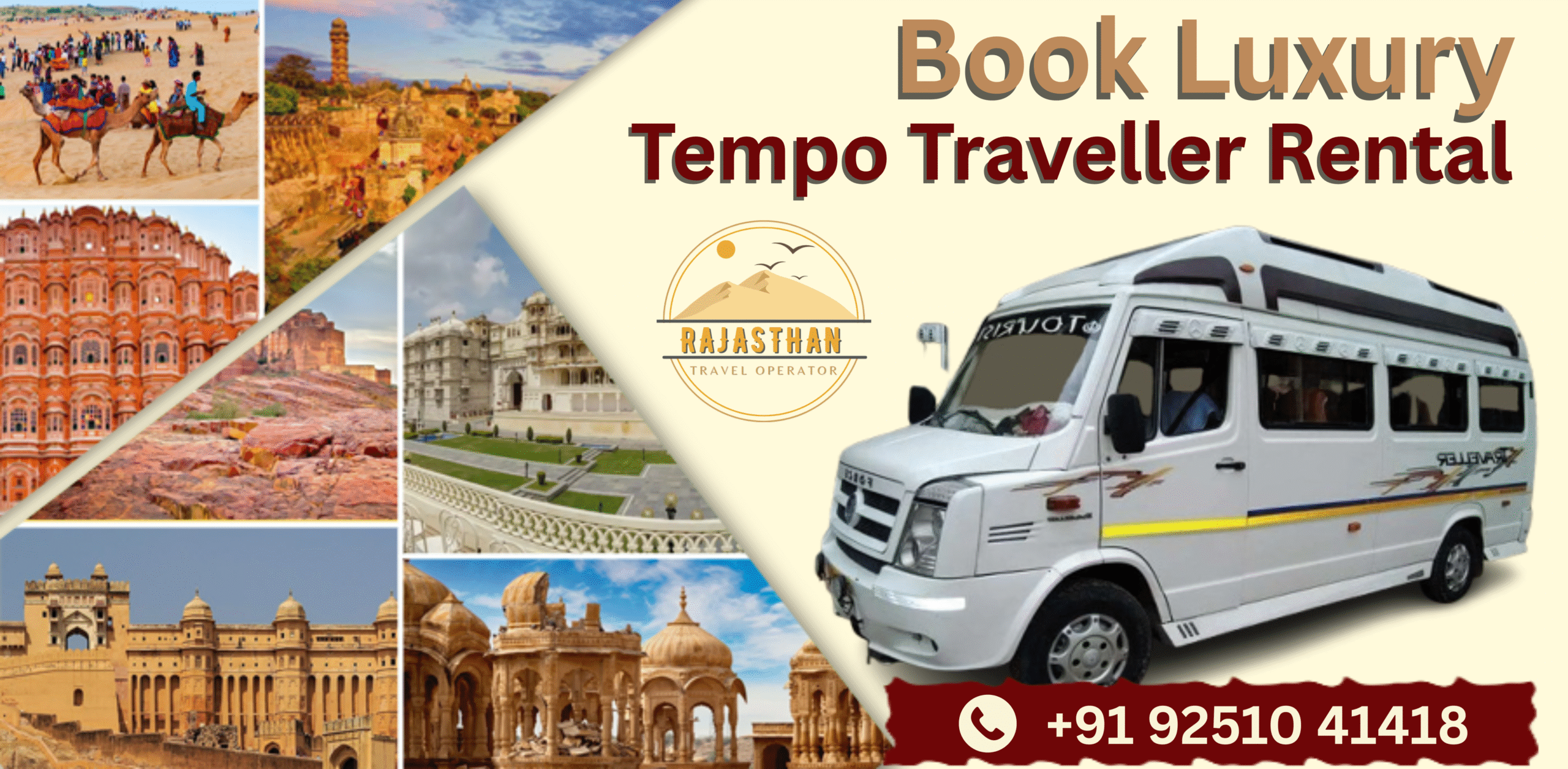 Book Luxury Tempo Traveller Rental for comfortable and premium group travel