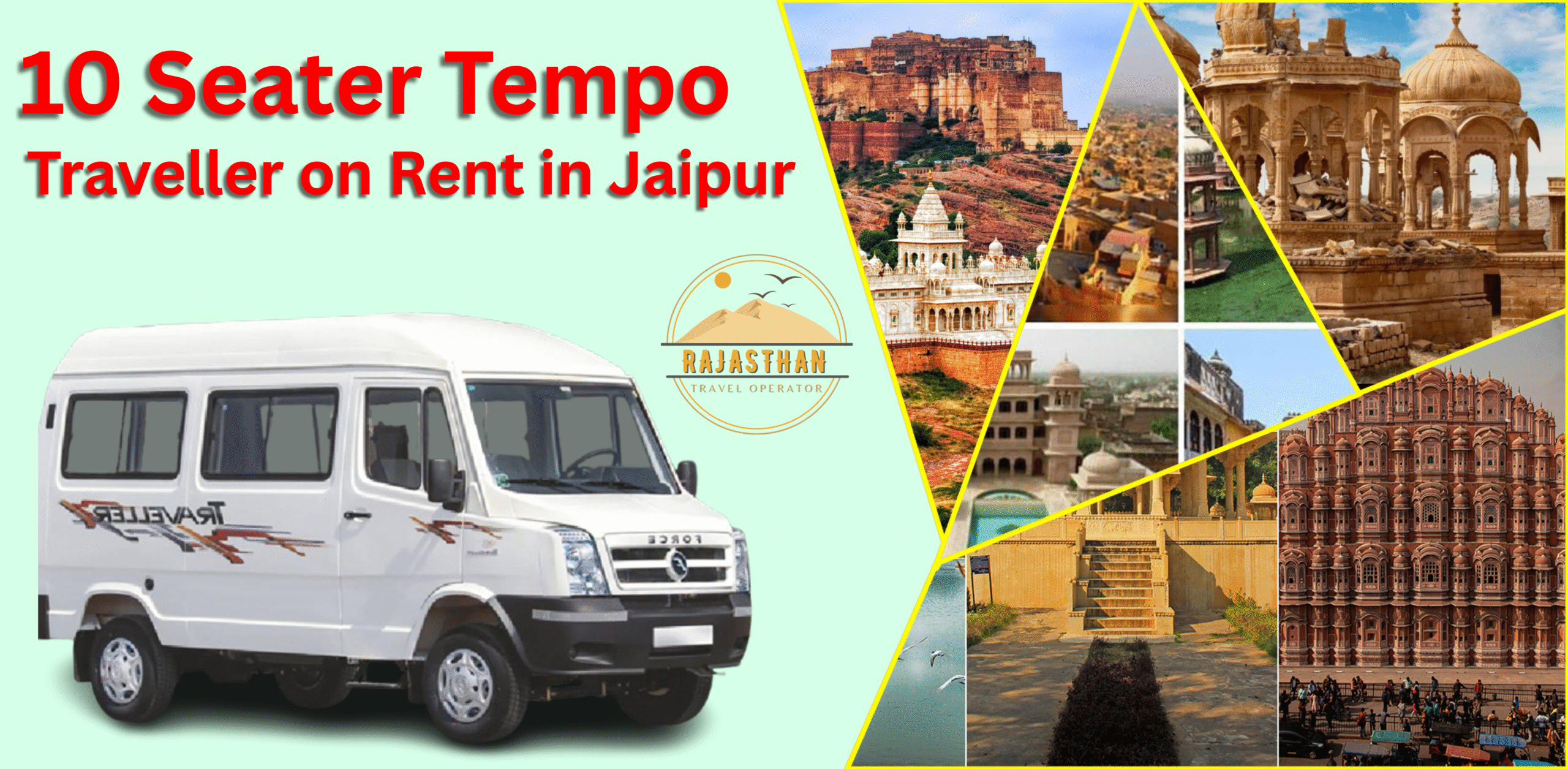 10 Seater Tempo Traveller on Rent in Jaipur by Rajasthan Travel Operator