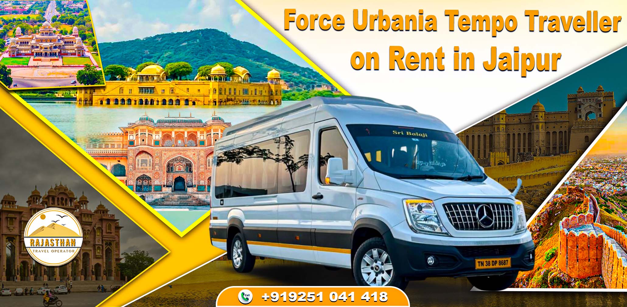 Force Urbania Tempo Traveller on Rent in Jaipur by Rajasthan Travel Operator