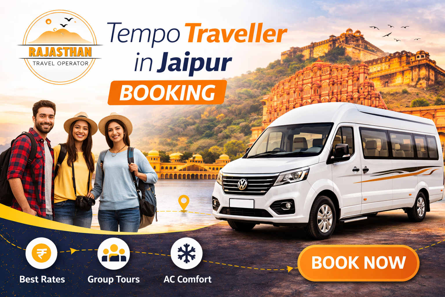 Book Luxury Tempo Traveller Rental Jaipur Planning a group trip you need comfort, convenience and reliable transportation. Choosing to Book Luxury Tempo Traveller on Rent Jaipur is the good solution for those who want to travel with whole group without compromising on comfort and style. Whether it’s a family vacation, office outing, wedding transportation or Rajasthan sightseeing tour Rajasthan Travel Operator provide best tempo travellers designed to provide a smooth and enjoyable journey. Travel together and experience true comfort on every trip. Why Choose Luxury Tempo Traveller in Jaipur ? This Tempo Traveller Hire in Jaipur is specially designed to offer superior comfort and modern facilities for group travel. Compared to standard vehicle Tempo Travellers hire in Jaipur provide better seating arrangement, spacious interior and enhanced travel experience for both short and long tour. It allow your all group to travel together making the trip more organized, enjoyable and memorable. Latest Feature of Luxury Maharaja Tempo Traveller When you Book Luxury Tempo Traveller Rental Jaipur, you can enjoy advanced quality feature that ensure a comfortable journey. Comfortable push-back reclining seat Spacious interior with extra legroom Powerful air conditioning system Smooth suspension for long distance travel Elegant interior design with modern finish Large windows for sightseeing Ample luggage storage space Professional and experienced Drivers These qualities make your every journey relaxing and enjoyable for all member. Ideal for All Types of Travel This Tempo Traveller for Rental in Jaipur is suitable for various travel need. Families prefer it for vacation and sightseeing, while companies use it for corporate travel and team outing. It is also widely booked for destination weddings, guest transportation, pilgrimage tour and educational trips. With Rajasthan Travel Operator, you can easily travel from Jaipur to popular destination like udaipur, jodhpur, jaisalmer, Mount Abu, Ajmer, Pushkar and Ranthambore enjoying a comfortable and smooth journey. Safe, Clean & Maintained Traveller At Rajasthan Travel Operator, we prioritize safety, hygiene and comfort. All luxury tempo travellers are properly service and inspected to ensure good performance. Every Traveller is fully clean and sanitized before every trip. Our drivers are full trained experienced and familiar with Rajasthan routes, ensuring safe and timely travel for every group. Transparent Booking and Reliable Service When you Book Tempo Traveller in Jaipur, choosing a trusted service provider is necessary. Rajasthan Travel Operator come with focuses on transparent booking, clear communication and dependable service to provide a hassle-free experience. We offer flexible travel recourse for both local sightseeing and outstation tour making your journey smooth from start to finish. Why Choose Rajasthan Travel Operator ? Rajasthan Travel Operator is trusted travel company in Jaipur Rajasthan known for it's quality service and customer satisfaction. Our new fleet, punctual service, perfect driver and dedicated customer support ensure a comfortable and stress free journey. We are committed to delivering great travel experience for every type of group. Conclusion If you are planning group travel and want a comfortable and pleasant journey, it’s time to Hire Luxury Tempo Traveller Rental Jaipur with Rajasthan Travel Operator. With spacious seating, best facility, professional driver and reliable service we ensure your ride across Jaipur and Rajasthan is smooth safe and memorable. Contact Rajasthan Travel Operator today and book your tempo traveller for a worry free travel experience.